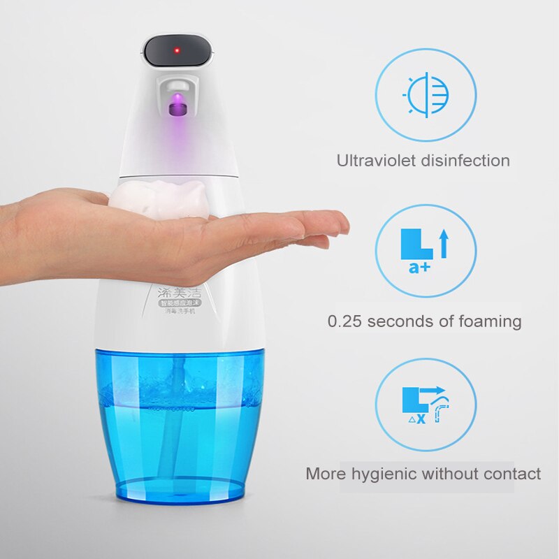 Distributeur automatique de savon liquide sans contact, à capteur intelligent, grande capacité de 330ml, pour salle de bains et cuisine, mains libres