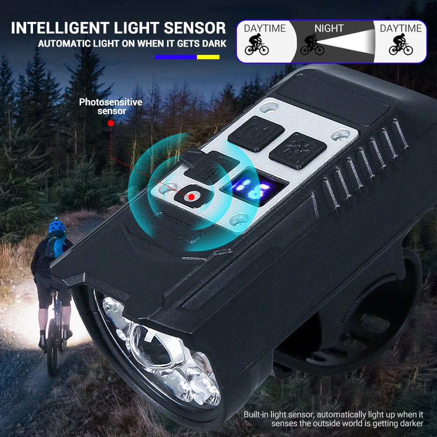 Bright Bicycle Light 9 LED Front Rechargeable MTB Mountain Bicycle Lamp Super Bright Bike Headlight Flashlight Cycling Scooter