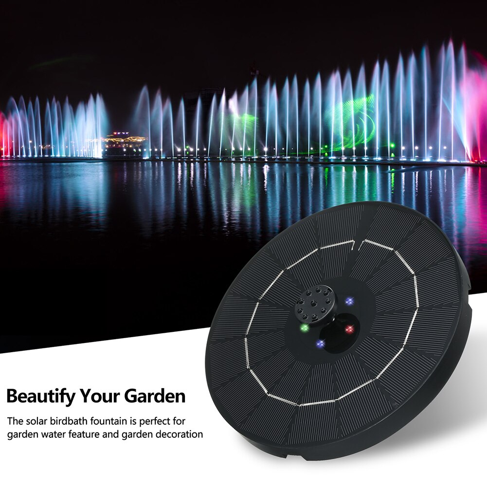 3.8W Drijvende Solar Fontein Led Verlichting Vijver Decor Tuin Fontein Pomp Met 7 Led Verlichting Water Stijlen