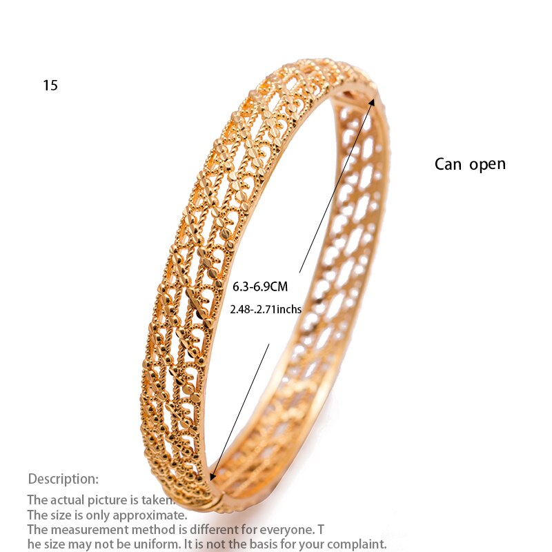 4Stck FashionAfrica Vereinigten Staaten Gold Farbe Dubai Armreif Armbänder Für Frauen Männer Einfache Gold Farbe Armreifen Charme Braut Schmuck
