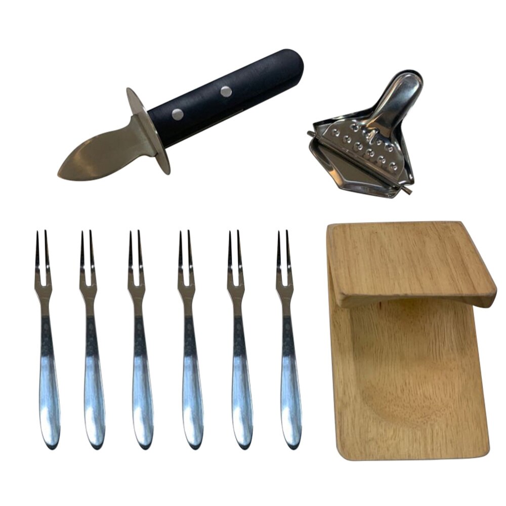 1 Set/9pcs Oyster Cutter Seafood Shell Shucking Opener Oyster Shucker with Forks: Default Title