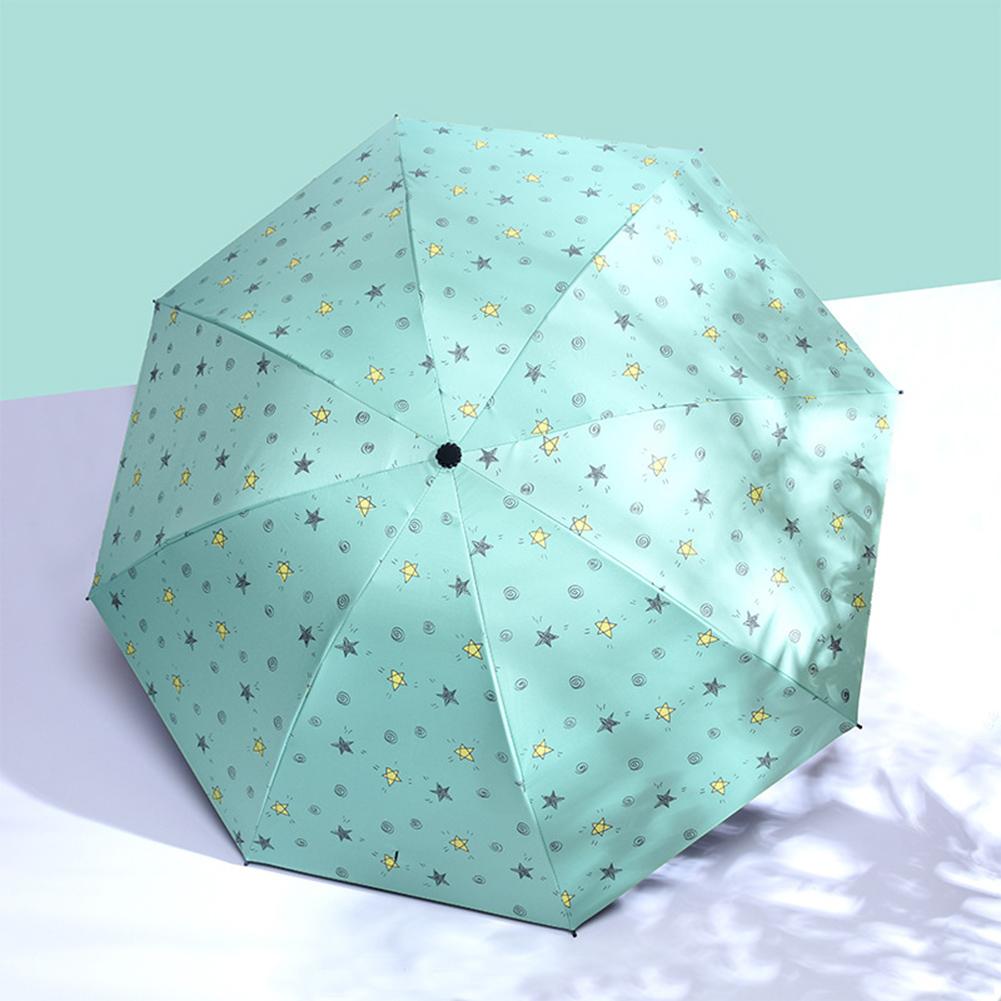 estrellas impresión plegable impermeable a prueba de viento Anti UV Mini sombrilla Parasol