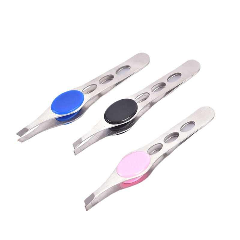 Brainbow 1pc Eyebrow Tweezer Stainless Steel Eyelash Extension Tweezers Eye Hair Removal Lady Face Makeup Tools Beauty Essential