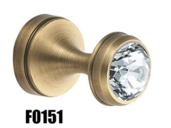 Wall Mounted Crystal Hook Hanger Brass Hook Mini Single Hook Robe Hook with Screws for Hanging Clothes Coat Key Hat Jewelry: B