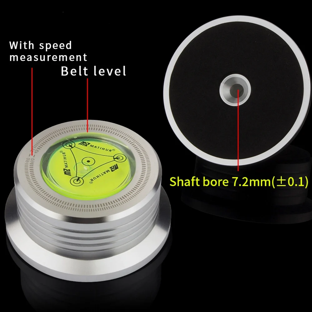 MATIHUR Universele 60Hz LP Vinyl Platenspeler Disc Draaitafel Stabilisator met Niveau Aluminium Gewicht Klem Muziekspeler