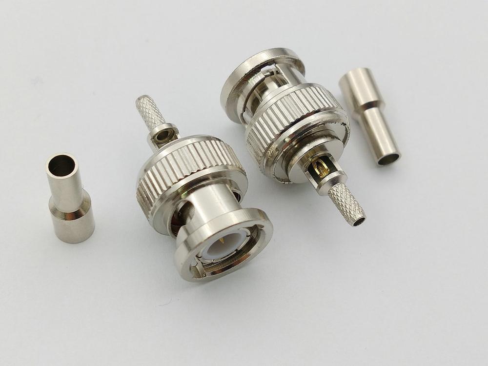 10 stücke BNC Stecker Fenster Gerade crimpen für RG174 RG316 RG179 Kabel Adapter 50 Ohm