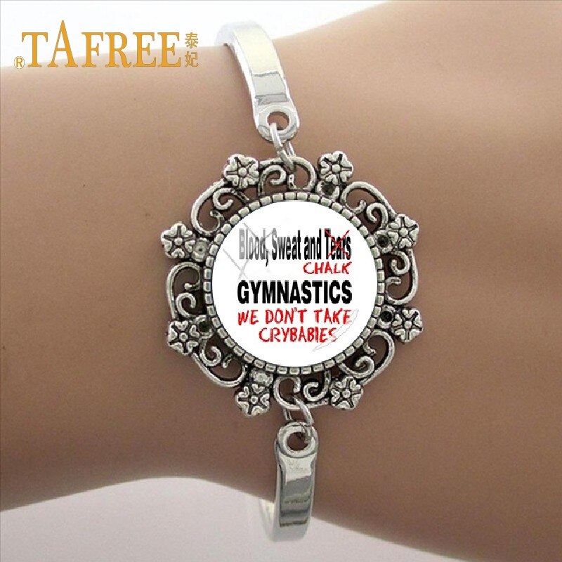 TAFREE Good bracelet Lace like gymnastics art photo Glass Dome Bracelet sport Charm Women's GY020