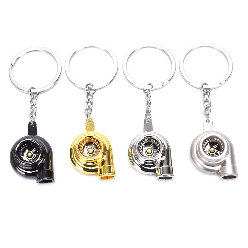 Special Metal Auto Part Turbo Chain Model Key Chains Turbine Turbocharger Blower Key Ring