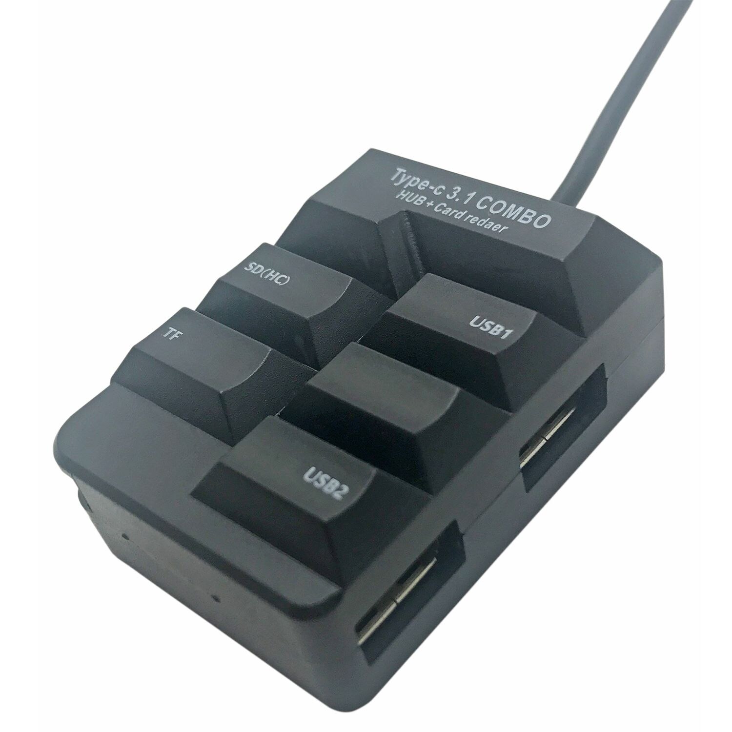 TYPE-C USB3.1 Interface HUB Multifunction Card Reader Two in One(white)