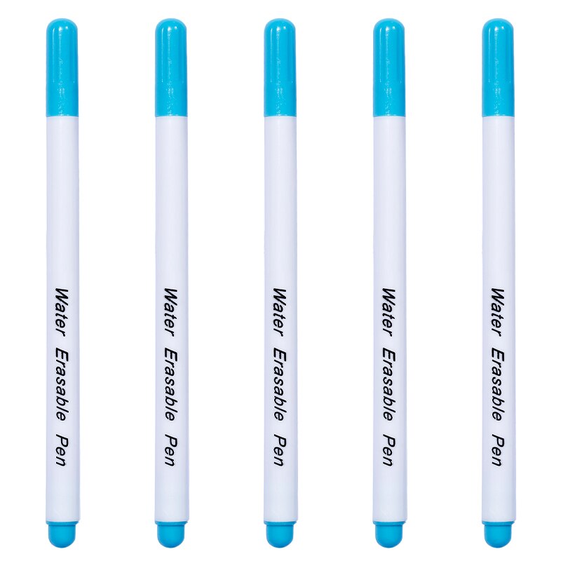 LMDZ Fabric Marker Pen DIY Cross Stitch Water Erasable Pen Water Soluble Dressmaking Tailor's Pen for Quilting Sewing Tools: Blue / 5pcs
