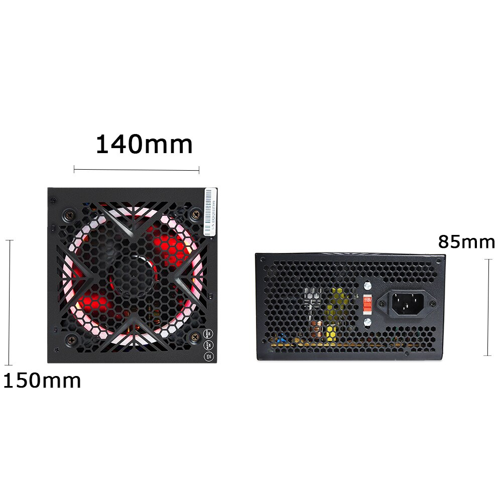 IXUR PSU PFC 400 W Watt Silent Fan ATX-580GT PC Computer Power Supply