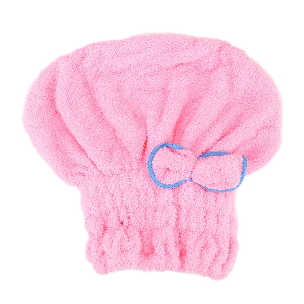 Hoomin hurtigt tørt hår hat badehætte mikrofiber badeværelse hatte indpakket håndklæder hjemme tekstil bad tilbehør: Lyserød