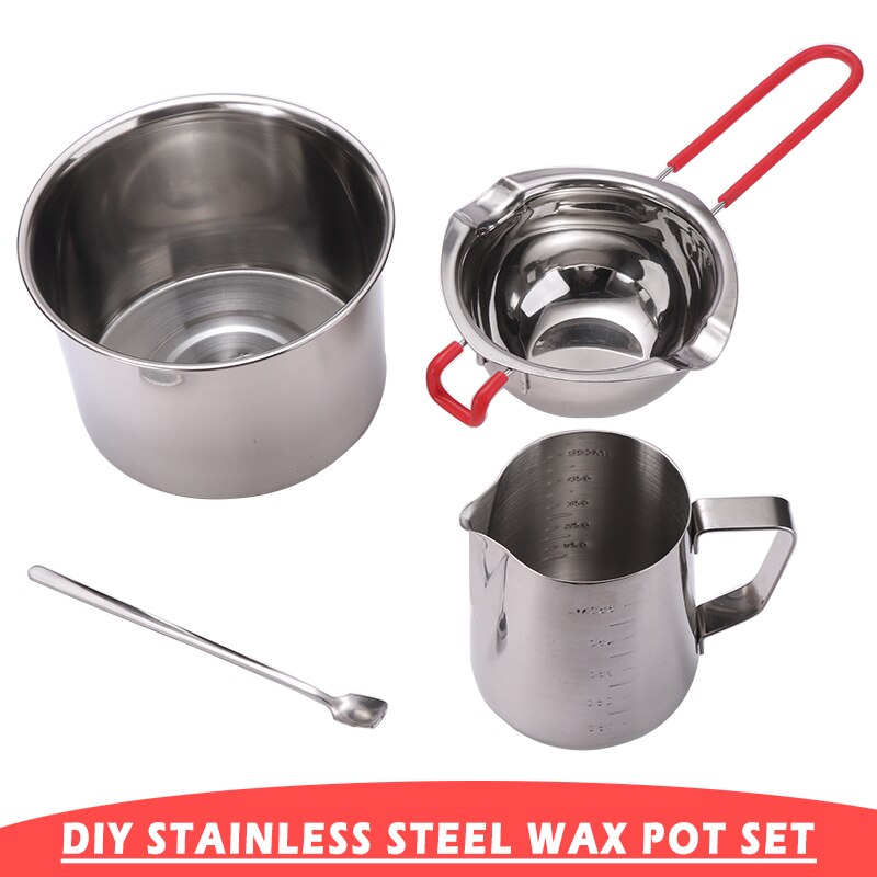 Candle Making Kit Candle Wicks Stainless Steel Melted Wax Cup With Large Double Boiler Pouring Pot Scale Stir Spoon DIY Candles