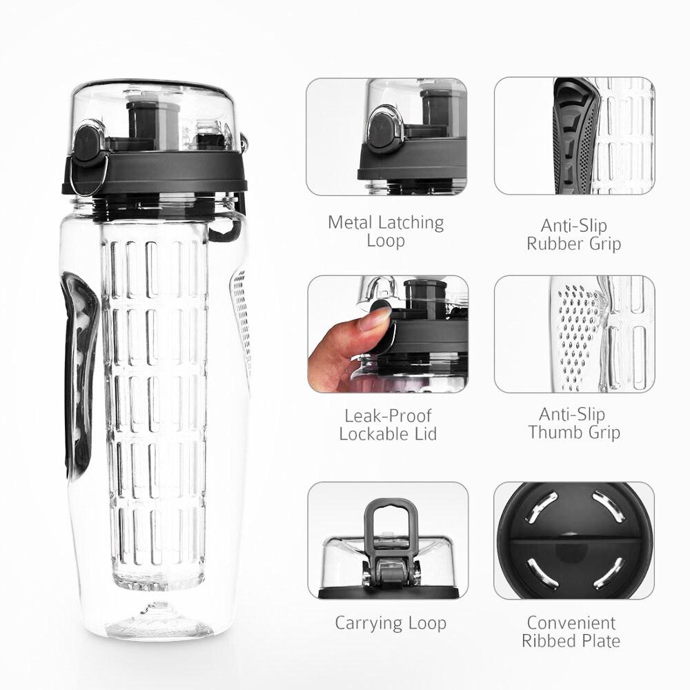 BPA Freie Obst Flasche für Wasser Flasche Obst Infuser Trinken Wasser Flaschen Saft Sport Zitrone Tritan Wasser Flasche Fitness Mädchen