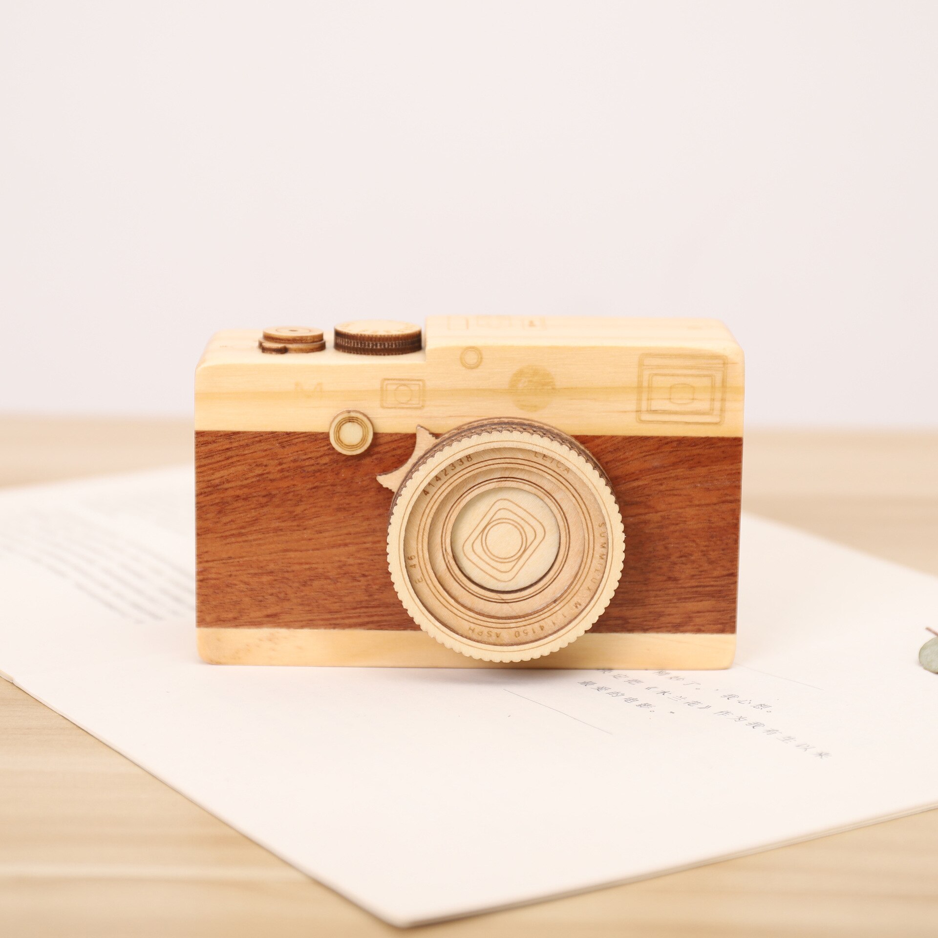 Wooden Camera Models Music Box Retro Camera Music Box Birthday Music Box
