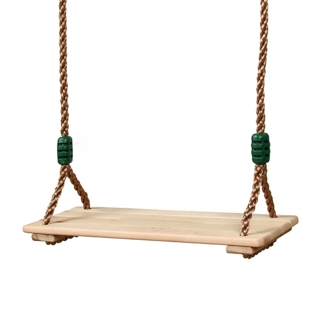 Kids Outdoor Swing Wooden Outdoor Swing Pastoral Style Platforms Jungle Gym Fitness Swing Children Adults Garden Swing with Rope