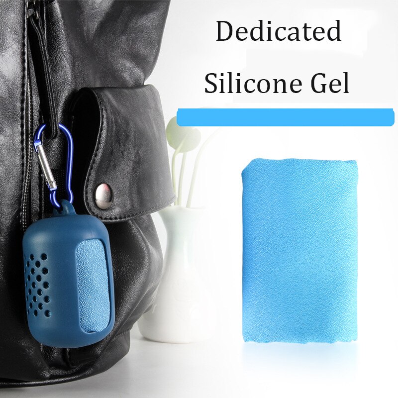 Serviette de sport à refroidissement instantané, serviette à séchage rapide pour les athlètes, en microfibre avec étui en Silicone pour la randonnée, le Camping et les voyages