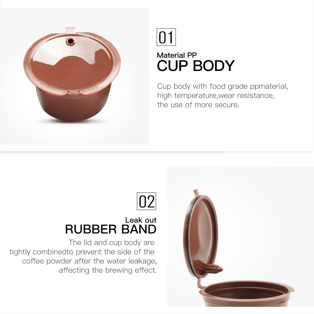 1/2/3/4/6 st / förpackning återanvändbara kaffekapslar av matkvalitet för dolce gusto påfyllningsbar kaffekoppfilter