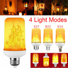 vier Modi 3W E14 E14 E27 E26 B22 Flamme Birne 85-265V LED Flamme Effektive Feuer Lampen flackern Emulation Dekor LED Lampe