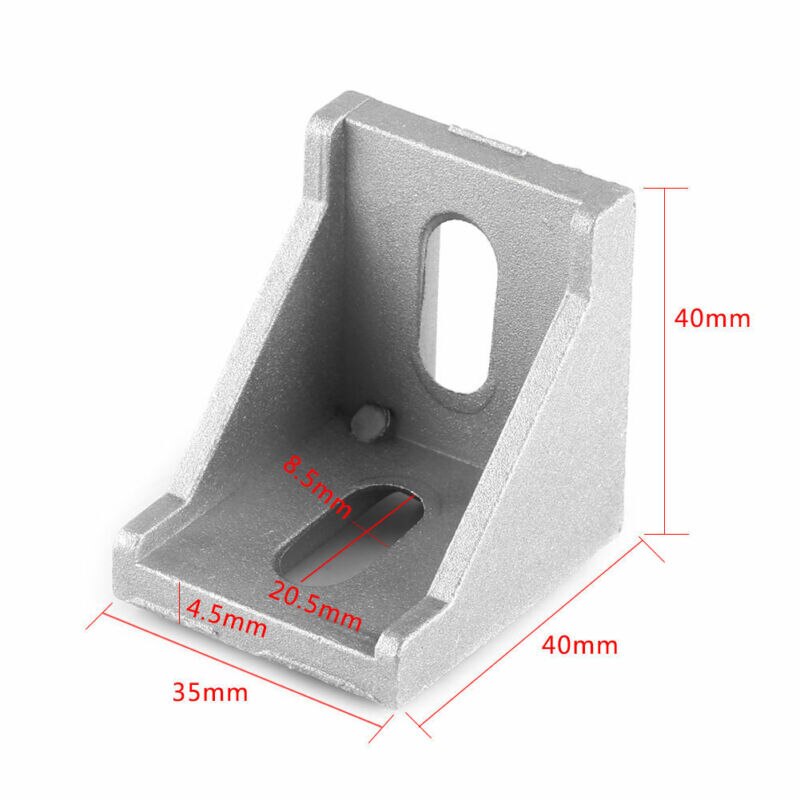 5/10 stk hjørnebeslag hjørne aluminium kontakt brakett feste 3030 4040 2028 3060 serie industriell aluminium profil: 40 x 40 x 35mm 5 stk
