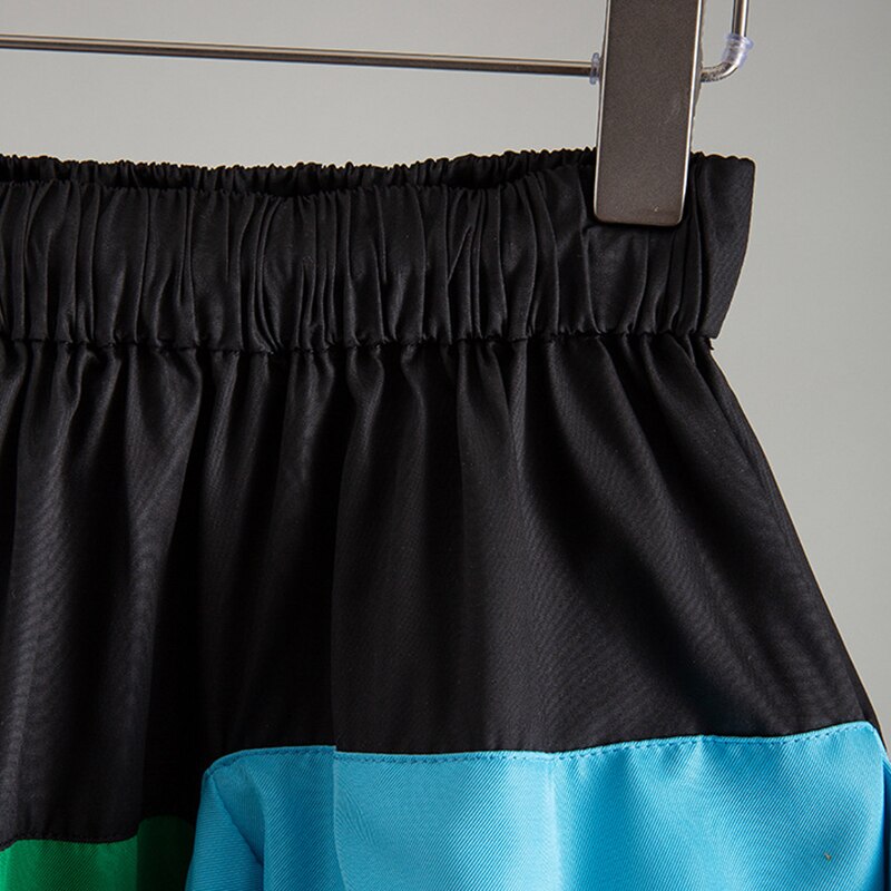 VGH-jupe Patchwork pour femmes, Mini bourgeon, jupe taille haute, poches de couleur frappante, vêtements de féminins, tendance été décontracté