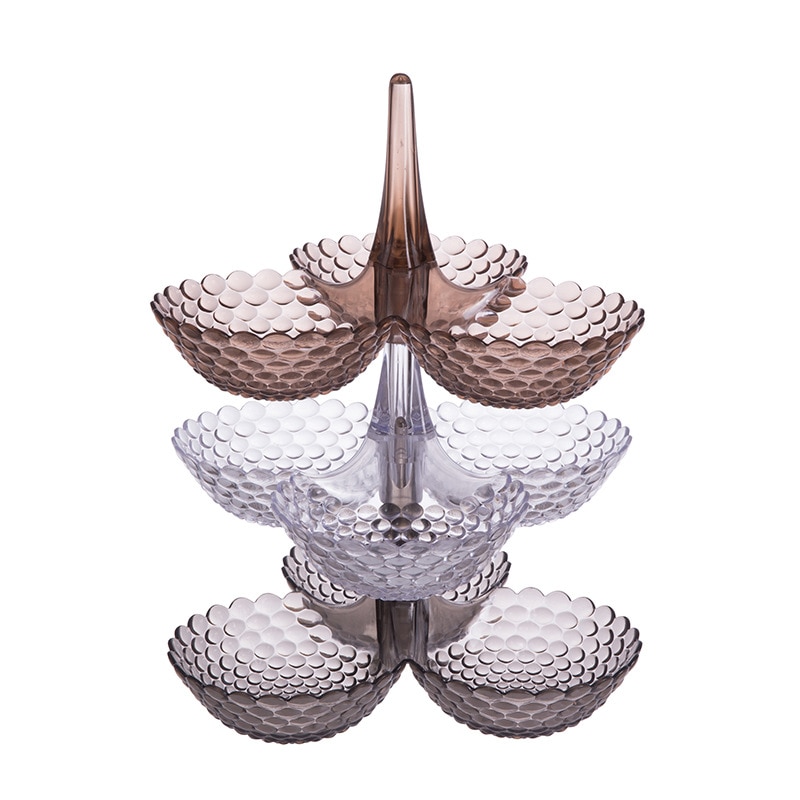 3-layer Cake Fruit Plate Stacked Storage Tray Plastic Plate Dried Dessert Tray Platter Bowl Japanese Candy Snack Tray Decor Tray