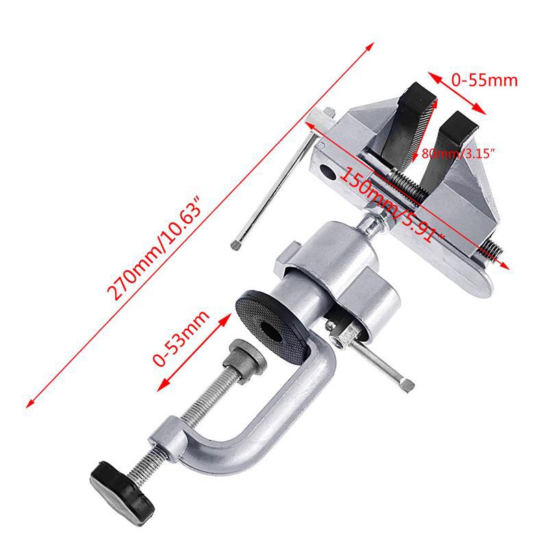 2 In 1 Multifunction Bench Vice Aluminium alloy 360 Degree Table Vise Rotary Tool Universal Clamp inder Holder Drill Stand