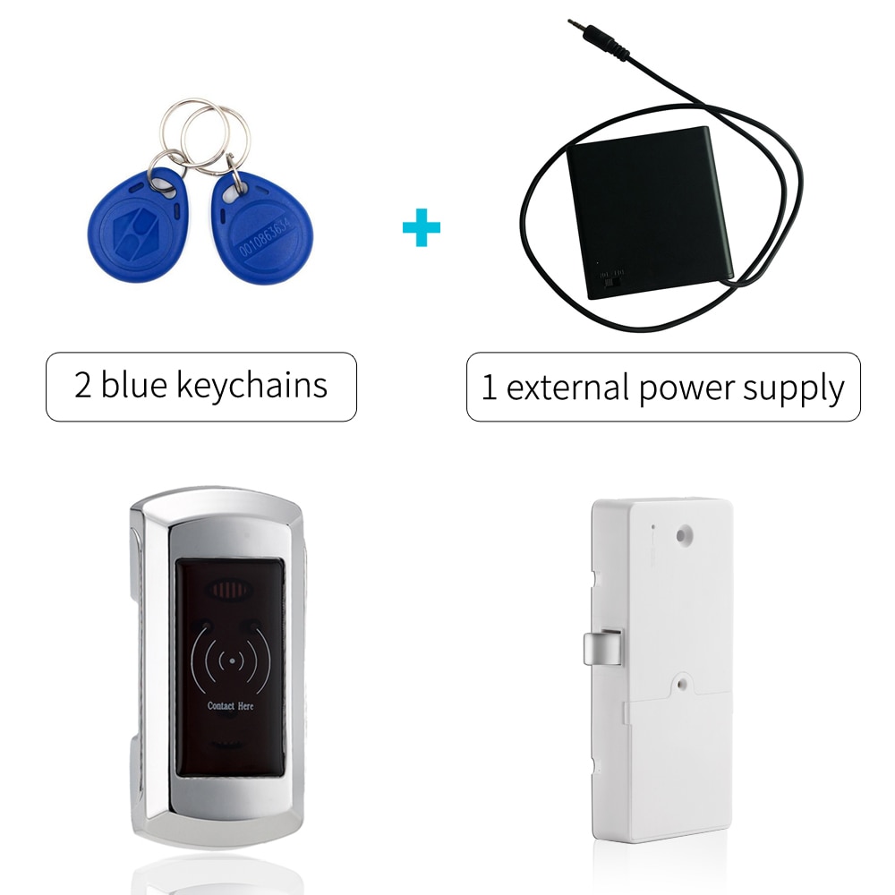 Digitale Elektronische RFID EM Kast Locker Slot met externe voeding en 2 blauw sleutelhangers