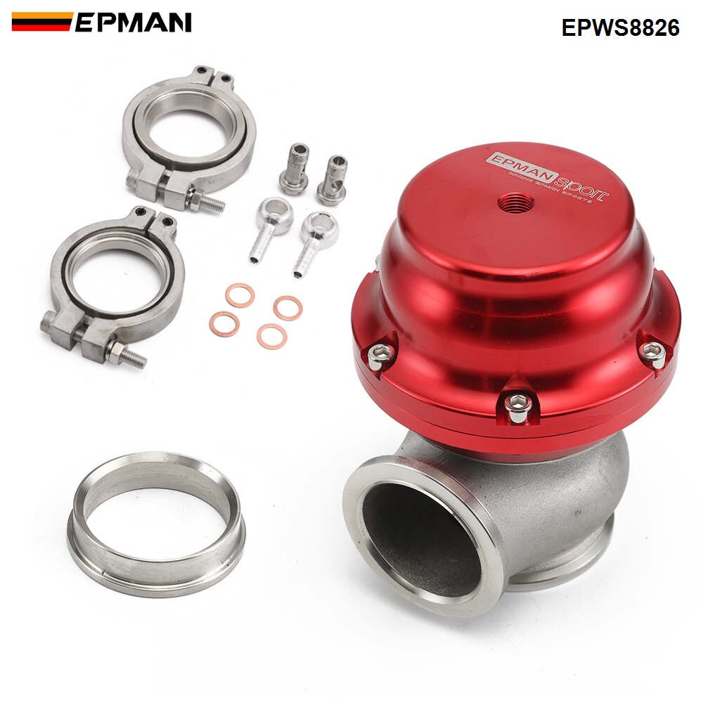 Epman Sport Car V44 MVR 44mm V Band External Wastegate Kit 24PSI Turbo Wastegate EPWS8826: Red