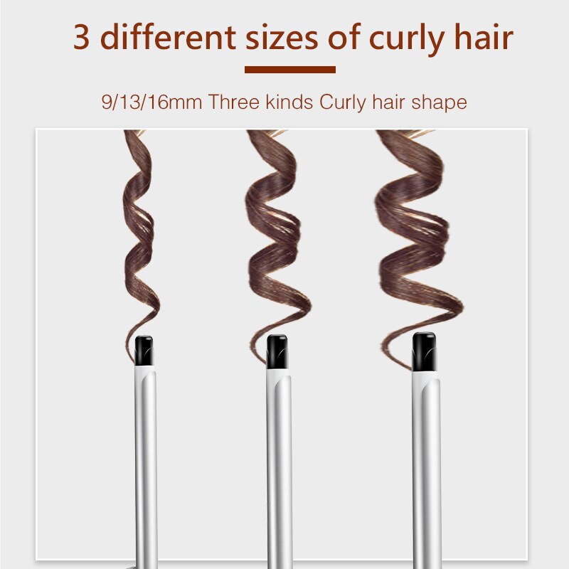 Rizador de pelo de cerámica formadores de ondas, 9mm/16mm, cono de flor de pera, rodillo de lana para cabello, herramientas de estilismo para salón
