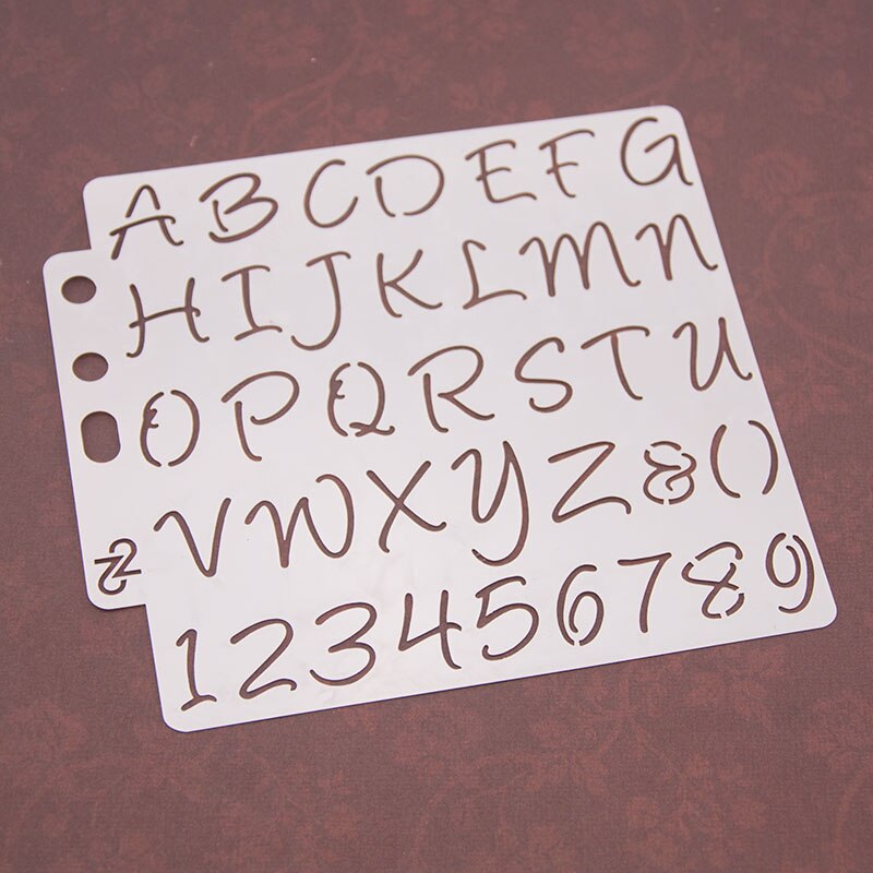 Plantillas de números con letras grandes para manualidades, plantilla de plástico hecha a mano para álbum de fotos, herramientas para pastel, decoración para diario, dibujo de pintura