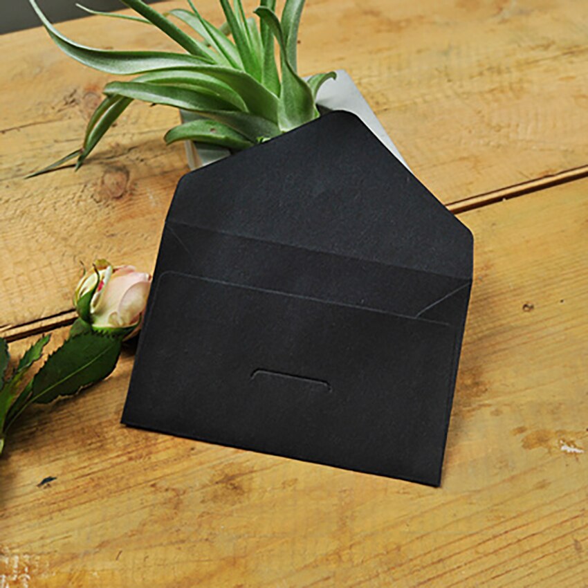 10pcs/lot White,Black,Kraft Blank Envelopes Mini Paper Window Envelopes for Wedding Invitation Envelope Card Envelope