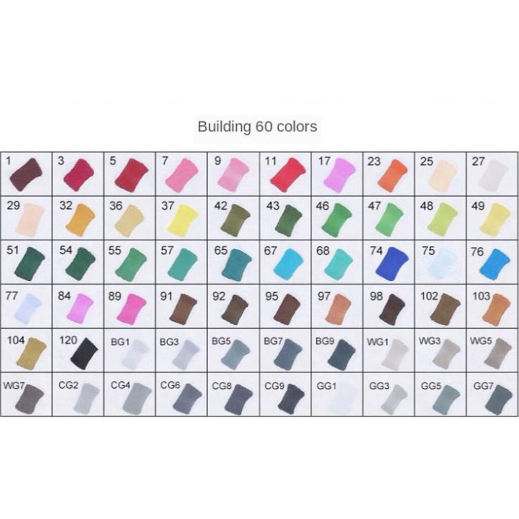 Alcohol Marker Brush Markers Dual Tips Permanent Art Kids Markers: 60 Buiding