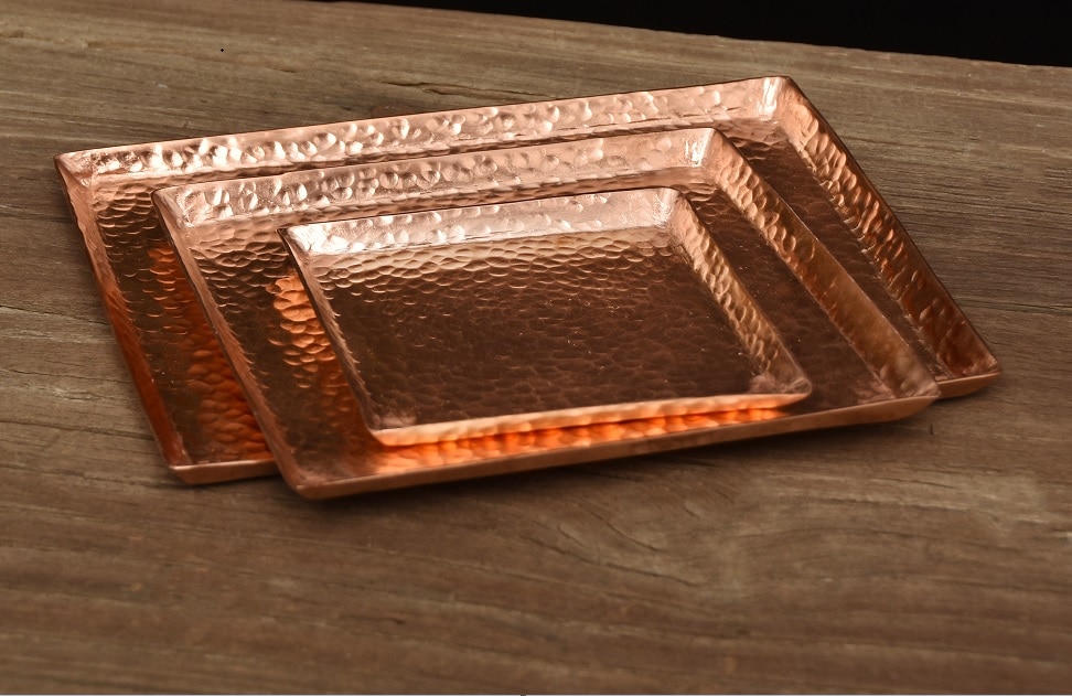 Plato de café de cobre puro hecho a mano de 3 tamaños, estilo palaciego, para taza de café, 1 ud.