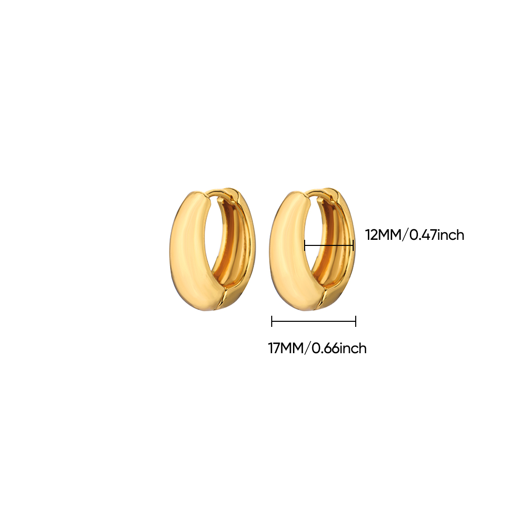 Pendientes de aro clásicos para mujer, Pendientes gruesos de acero inoxidable de Color dorado, tendencia 2025, nuevos en Pendientes minimalistas, aretes de joyería: Bronce antiguo plateado