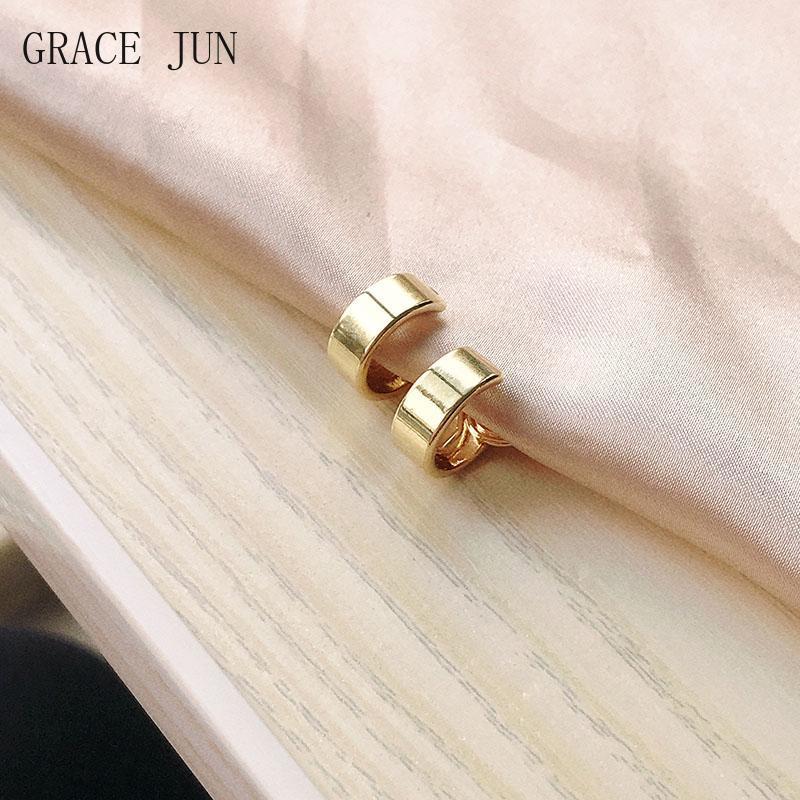 GNADE JUNI Neue Gold Farbe Moskito Spule Clip auf Band Ohrringe Keine Durchbohrten Niedlich C bilden Ohr Manschette Ohrringe Ohr Clips Schmuck