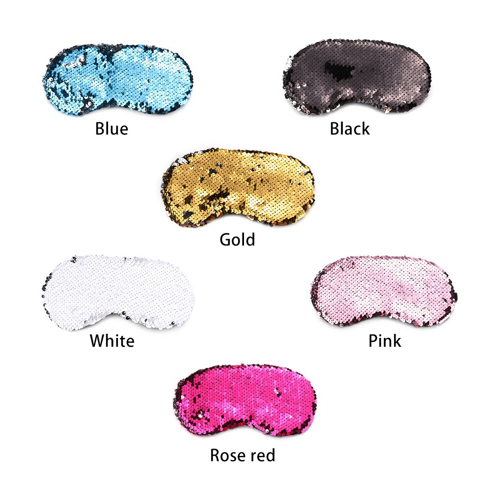 Mascarilla Reversible con lentejuelas mágicas y purpurina para los ojos, máscara de sirena para los ojos, parche para sombrear los ojos, funda acolchada suave, herramienta para el cuidado de la salud, relajación del sueño, 1 ud.