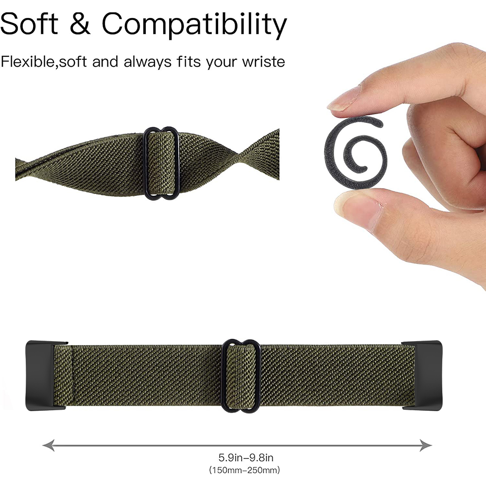 Bracelet en Nylon extensible pour Fitbit Charge 6 5, tissé élastique, doux, Sport, respirant, boucle de remplacement pour Fitbit Charge 5 6