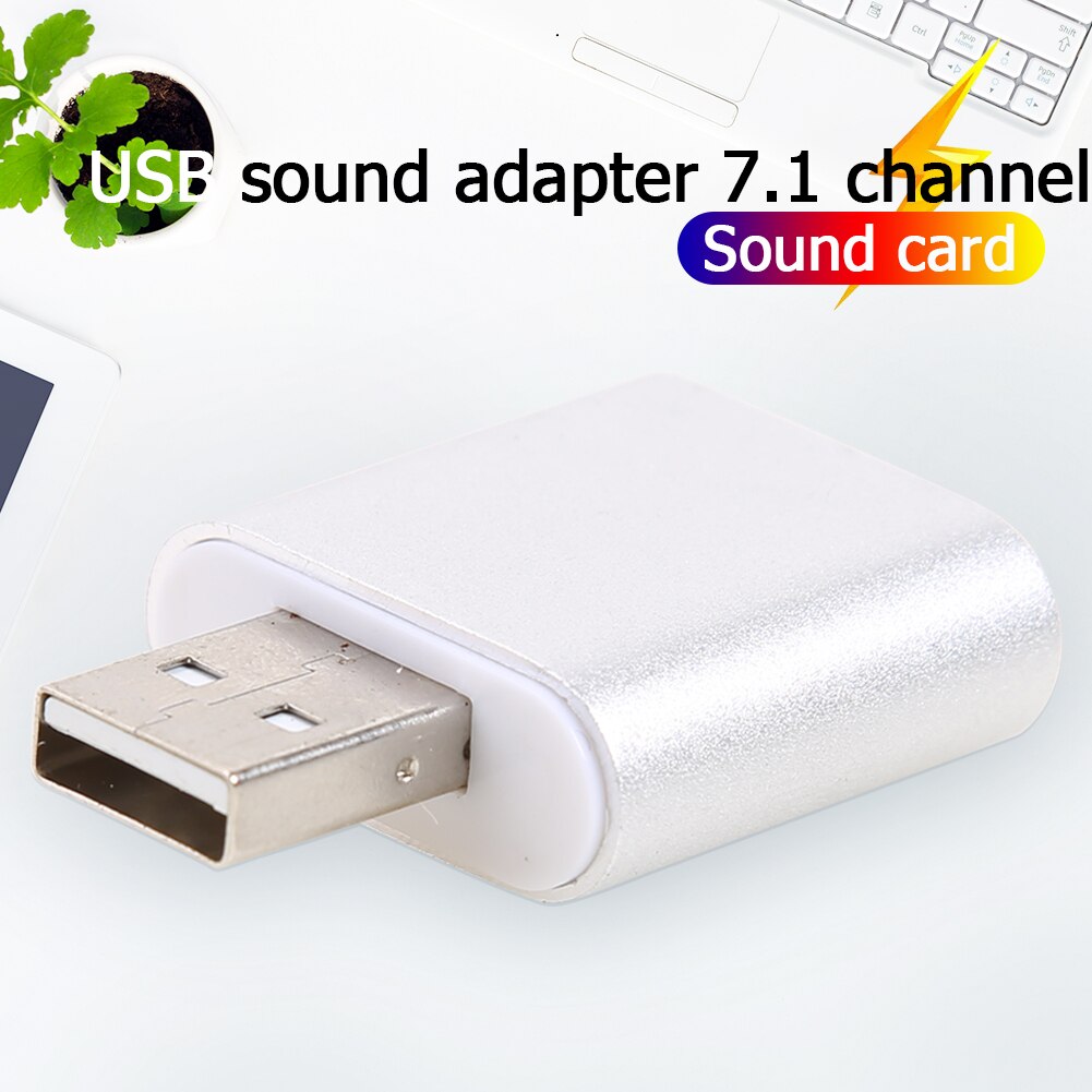 Virtual 7.1 USB External Audio Adapter Sound Card with 3.5mm Headphone Microphone Jack for Laptop Desktop PC Computer