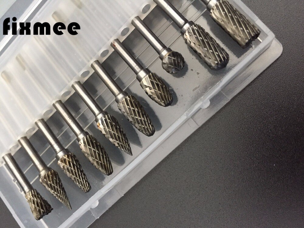 Fixmee 10pcs Jewelry Polishing Tools Tungsten Carbide Burs 3*6mm, Rotary Carbide Burs, Jewelry Abrasive Burs Rotary tool