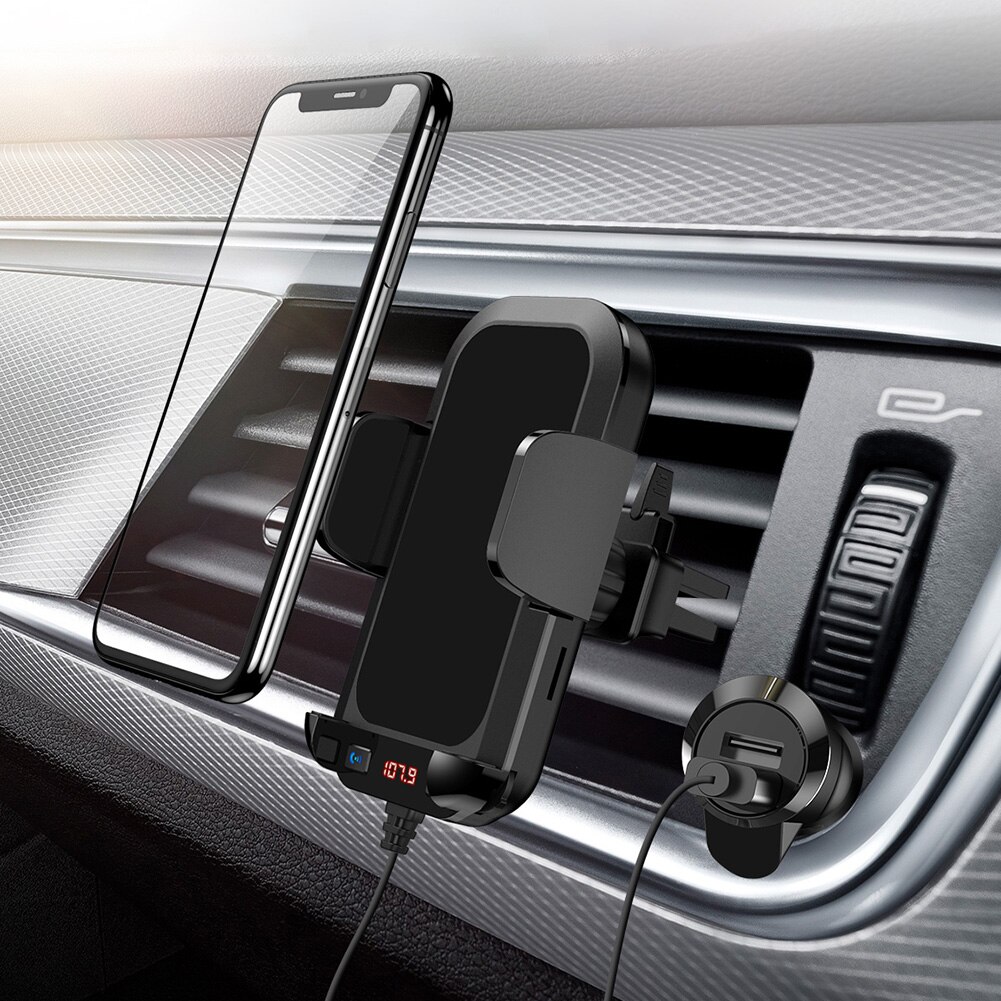 Bluetooth FM Transmitter for Car Air Vent Phone Holder Hands-Free Car Radio Receiver MP3 Player