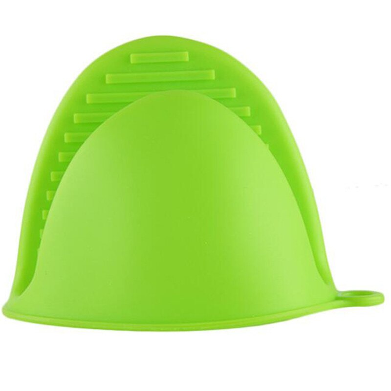 Guantes de silicona de 4 colores para cocinar, para el horno, con aislamiento térmico, antideslizantes, para microondas, soporte para olla, utensilios de cocina: green