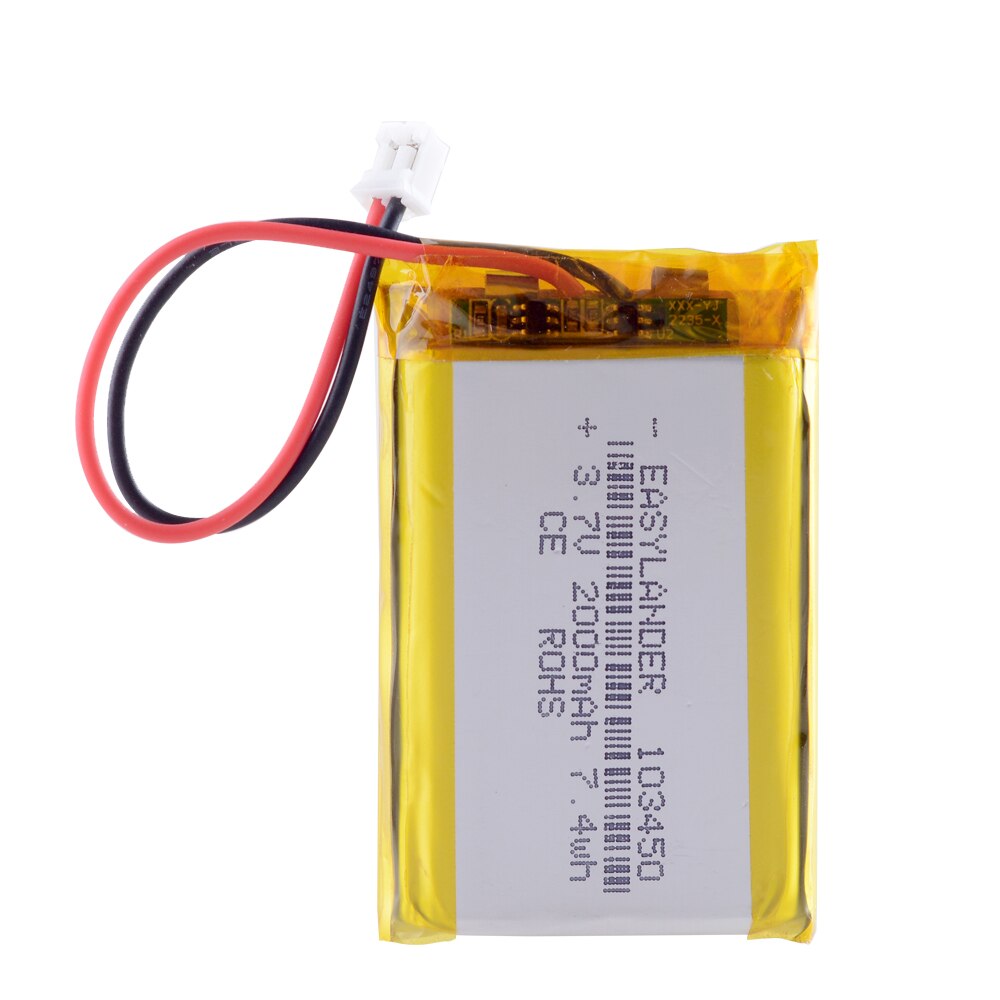 3,7 V 2000mAh 103450 Lipo Polymer Lithium Batterie Navigator DVR GPS Kamera JST PH 2,0mm 2pin PS4 LIP1522