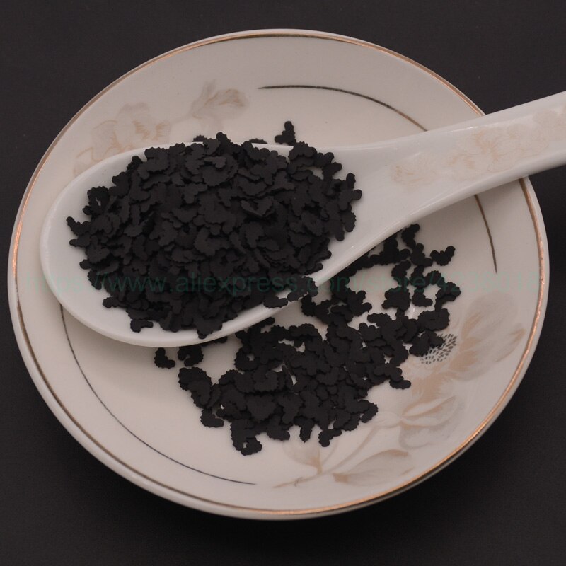 65g Multi Color forma de murciélago arcilla polimérica rebanadas rociadores para la decoración del teléfono, libro de recortes Shaker Card DIY Slimes relleno de relleno: 1. black bat