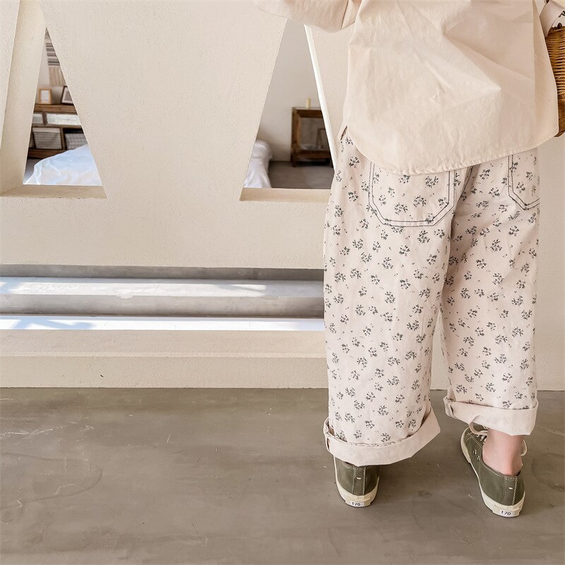 Mode Meisjes Bloemen Casual Broek Leuke Bloem Baby Meisje Broek Kinderen Harembroek Katoen Kinderen Broek Kleding