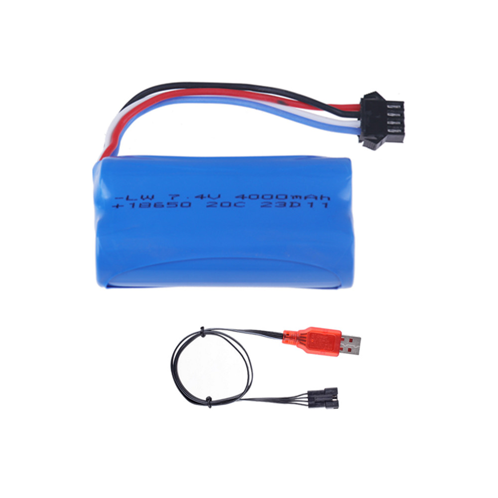 18650 7.4V 3500Mah/5000/6800mAh Li-ion battery SM4P plug/Charger for Udi007 Udi001 UDI002 UDI902 HJ806 960 961 RC racing boat: Chocolate