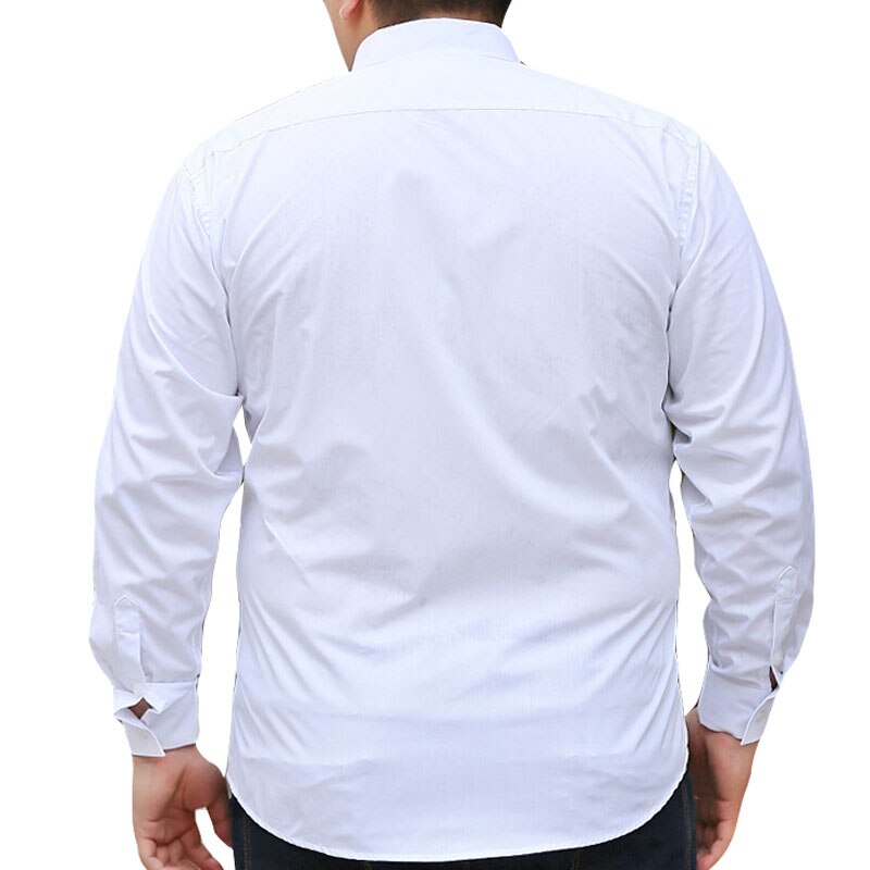 Herfst lente heren overhemd 5xl 6xl 7xl 8xl 9xl 10xl buste 165cm lange mouw plus size overhemd heren wit kleur
