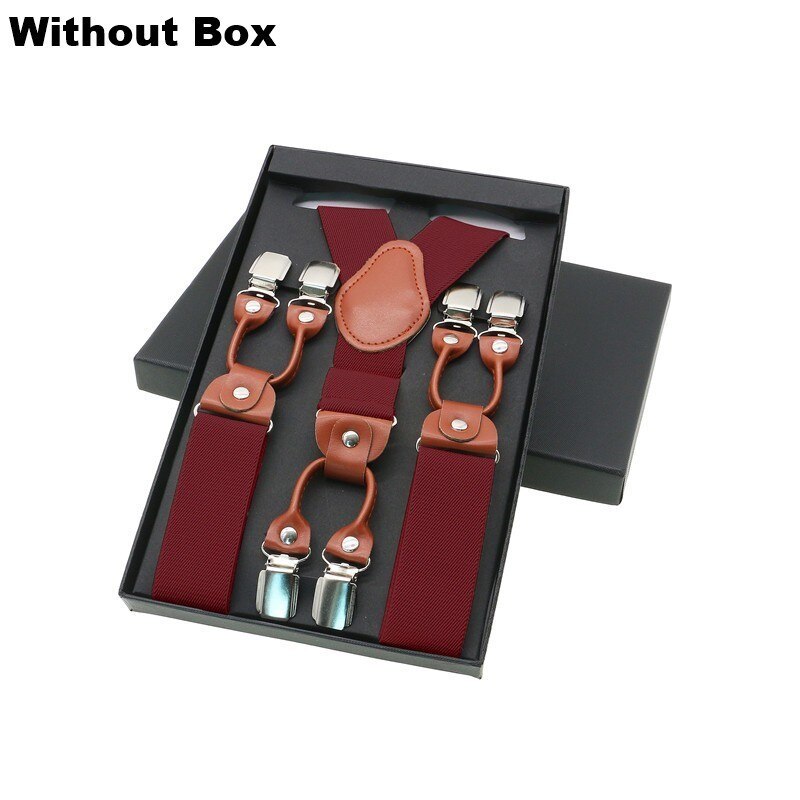 Tirantes de 6 clips para hombre, tirantes Unisex informales a la , tirantes elegantes para camisa de cuero marrón, correa ajustable para cinturón, para papá: Verde negro