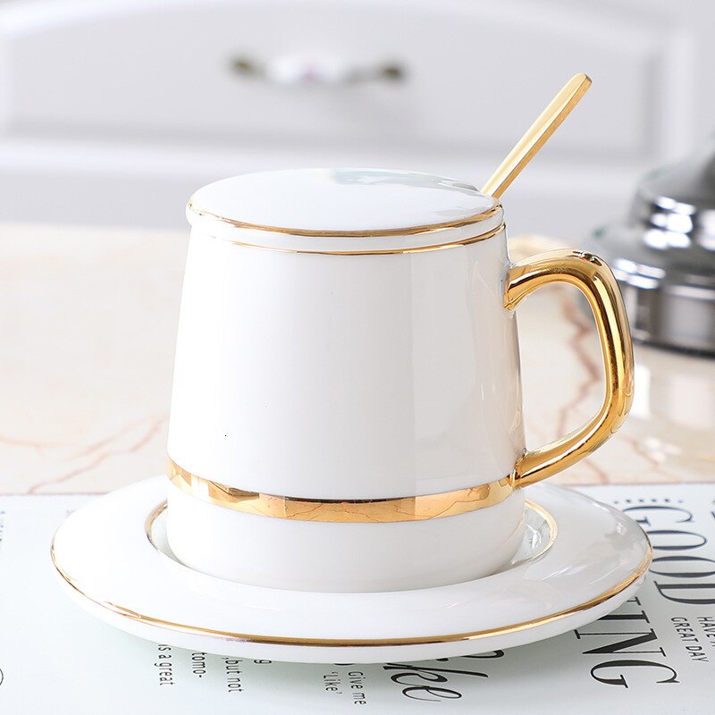 Tasse à café en céramique café Latte d'art | Luxueuse tasse à café lait, Europe du nord, thé de l'après-midi ménage service à thé noir: White