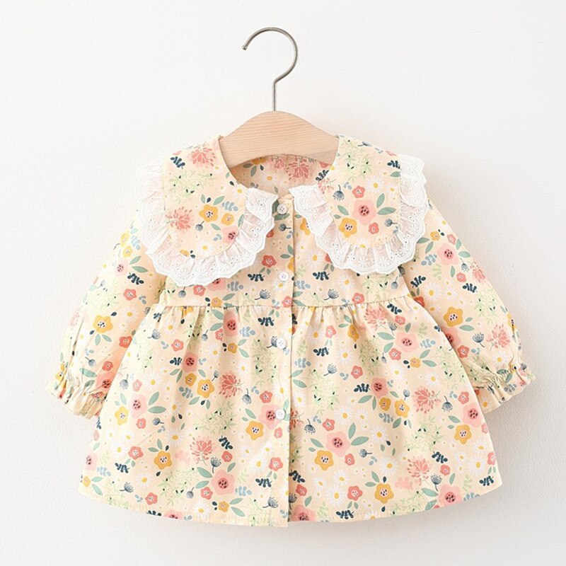 Humor Bear Baby Dress primavera autunno manica lunga New Infant Doll Collar Floarl stampato Princess Patry Dress Toddler 0-24M: BN2442 yellow / 24M